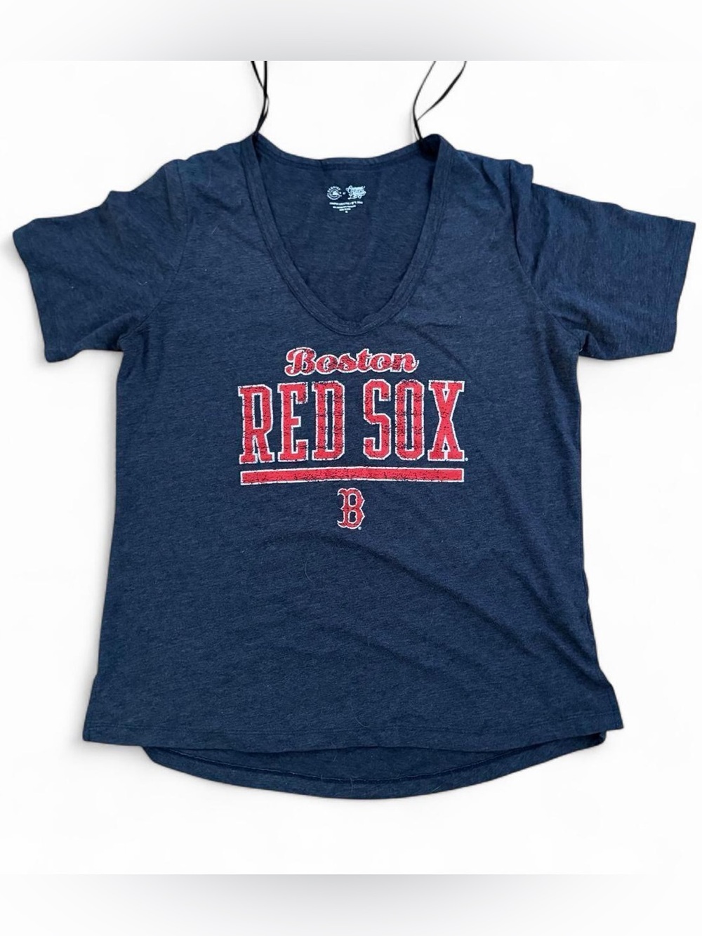 Boston Red Sox woman’s grey v-neck tee Sz XL
